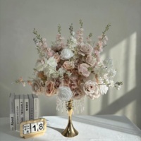 Boule de fleurs artificielle rose et blanche, hortensia, 50 cm, grande taille, pour décoration d'événements et location - Offre Spéciale