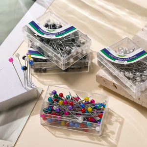 Épingles à coudre colorées avec têtes rondes en verre pour la confection et la couture, ensemble d'outils - Product Image 4
