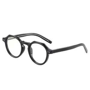 Montura <span class=keywords><strong>de</strong></span> <span class=keywords><strong>Gafas</strong></span> Graduadas Unisex <span class=keywords><strong>de</strong></span> Acetato, Estilo Punk Vintage, Poligonal Ovalada, Artística, Negra, Versátil, Original <span class=keywords><strong>de</strong></span> Exportación - Product Image 5