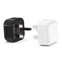 Cargador de Pared HNT Factory PD de 20 W con Enchufe para Reino Unido, QC3.0 de 18 W, USB Tipo C, Adaptador Universal Rápido de 2 Puertos USB C para Teléfonos Móviles
