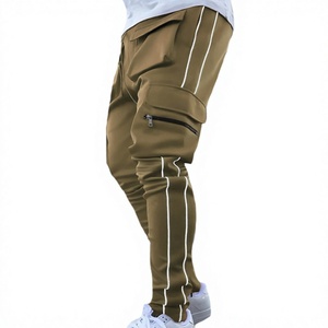 Pantalon de survêtement personnalisé en molleton bouclette, coupe oversize, haute qualité, évasé, ample, avec poches cargo - Product Image 1