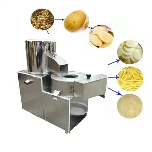 New Style Electric Stainless Steel Potato Washing Peeling Cutting Machine Potato Cleaning Slicer Peeler Machine For Sale