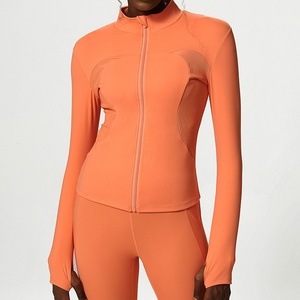 Vêtements de yoga et de fitness, veste à col montant, anti-transpiration, séchage rapide, sportive, à manches longues, cardigan, haut décontracté, polyvalent - Product Image 6