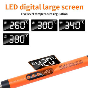 Power 10 Watts Digital Display Adjustable Temperature 300℃/572℉~450℃/842℉ Mini Cordless USB Electronic Soldering Iron <b>Tools</b> Kit - Product Image 5