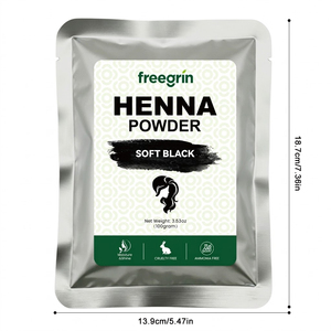 Poudre de henné <span class=keywords><strong>noir</strong></span> doux Freegrin - 100% pure et naturelle, teinture capillaire à base de plantes pour couvrir les cheveux gris (100g) - Product Image 2