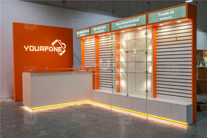 Tùy chỉnh điện tử Phụ kiện điện thoại tường hiển thị điện thoại di động sửa chữa cửa hàng trang trí kính điện thoại di động cửa hàng tủ trưng bày - Product Image 4