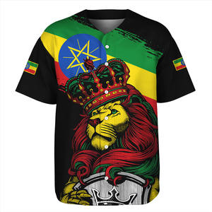 Seragam Baseball Ukuran Besar Pria Hari Nasional Ethiopia, Motif Singa Yehuda Afrika, Seragam Sepak Bola Desain Cetak Kustom - Product Image 3