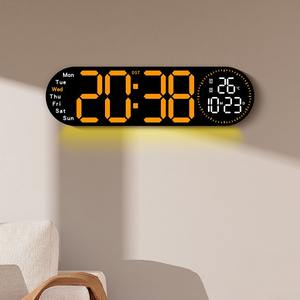 Horloge murale numérique LED moderne Huayang 5509 avec affichage surdimensionné, double alarme et minuterie <span class=keywords><strong>de</strong></span> compte à rebours pour la décoration <span class=keywords><strong>de</strong></span> la maison et <span class=keywords><strong>du</strong></span> bureau - Product Image 4