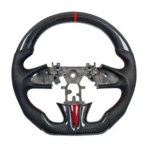 Volant <span class=keywords><strong>sport</strong></span> pour <span class=keywords><strong>Infiniti</strong></span> Q50 2013 2014 2015 2016 2017 2018 2019 Volant <span class=keywords><strong>sport</strong></span> en cuir perforé et fibre de carbone - Product Image 6