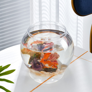 Tangki akuarium ikan mas plastik tebal, desktop kecil transparan tangki ikan mas bulat - Product Image 4