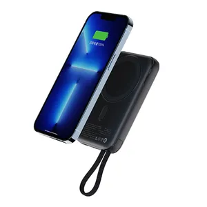 Мини Power Bank 10000 мАч магнитное Беспроводное зарядное устройство Pd 20 Вт IOS кабели Аккумулятор быстрое зарядное устройство металлический Powerbank Banco De Poder