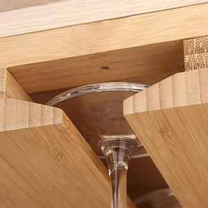 Support à verres en bambou <span class=keywords><strong>sous</strong></span> l'étagère ou l'armoire, organisateur de séchage pour verrerie en bois pour la maison, la cuisine, le bar - Product Image 6