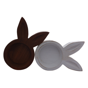 Forher Thỏ Đầu Hình Dạng Bằng Gỗ Bột Bát Bán Buôn Cổ Nhỏ Bằng Gỗ Nến Bát Tay Khắc Cho Trang Trí Nội Thất, Mộc Mạc Bát - Product Image 1