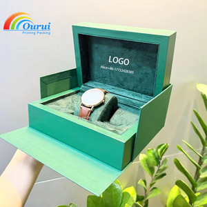 Factory Custom Luxury Green <b>Watch</b> Box with Green Velvet Lining, High Gloss Wooden <b>Watch</b> Packaging <b>Case</b> for Brand <b>Watches</b> - Product Image 3