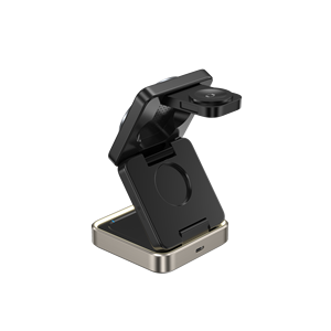 <span class=keywords><strong>Mag</strong></span> 3-IN-1 Travel 15W Station <span class=keywords><strong>de</strong></span> charge magnétique pliable sans fil pour téléphones intelligents, montre et écouteurs - Product Image 1