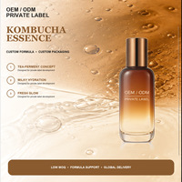 Sérum de Soin de la Peau à l'Extrait de Thé Kombucha, Marque Privée OEM, pour Éclaircir la Peau et Nettoyer en Profondeur les Pores