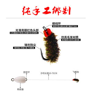 Señuelo biónico Nano Fly Hook para pesca de agua dulce, anzuelos de pesca con mosca de acero con alto contenido de carbono, tamaños 14, 16, 18, 20, origen Yiwu. - Product Image 5