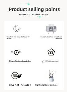 Bouteille d'eau polyvalente avec support pour téléphone Logo personnalisé 18oz & 32oz isolée à double paroi Magsafe Ready - Product Image 6