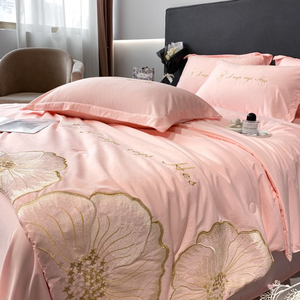 European Style Smooth Summer Quilt Set 4pcs Skin-Friendly Summer Bedding Set Bed <b>Sheet</b> for Home Use Wholesale Compras - Product Image 4