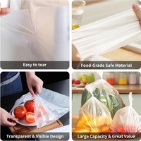Biologisch afbreekbare PLA transparante plastic zakken met platte rand, voor salades, taarten, fruit, groenten, noedels en voedselverpakkingen.