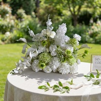 Nieuwe op maat gemaakte bruidsbloemen looppad 60 cm wit groen bloemenrij voor bruiloft decoratie