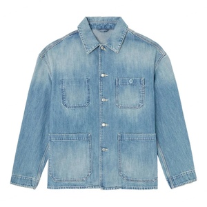 เสื้อแจ็คเก็ตยีนส์ผู้ชายปักโลโก้ตามสั่ง เสื้อคลุมฤดูใบไม้ร่วงและฤดูหนาว กระดุมผ่าหน้า กระเป๋าปะติด แจ็คเก็ตยีนส์สไตล์นักขี่มอเตอร์ไซค์ - Product Image 2