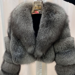 Atacado Personalizado Mulheres Casaco Quente Grosso Natural Genuine Fox <span class=keywords><strong>Fur</strong></span> Esconde Casaco De Pele De Raposa - Product Image 1