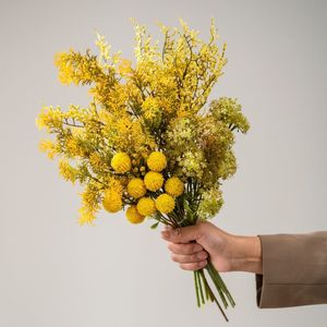 Arrangement de fleurs artificielles jaunes en soie pour événements, bars, hôtels, fleurs sauvages, fleurs artificielles pour la décoration de mariage et de fête - Product Image 5