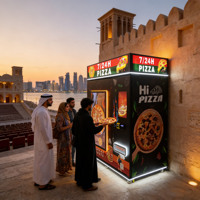 Distributeur automatique de pizzas commercial en gros, distributeur de pizzas automatique à écran tactile, paiement par carte de crédit et code QR, capacité de 72 pièces, en métal
