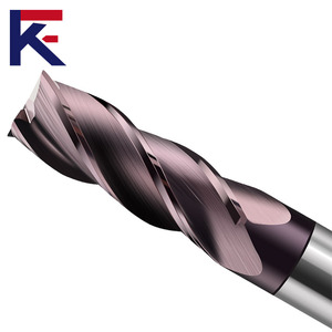 KF HRC 58 alaşım karbür düz uçlu mil kaplama ile çelik 4 flüt freze kesicisi için Cnc makinesi Tungsten çelik aracı