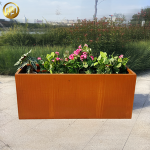 Bacs à légumes surélevés en acier Corten - Matériau en acier patinable, longueur/<span class=keywords><strong>hauteur</strong></span> personnalisables - Product Image 1