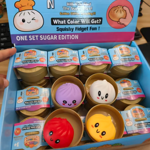 JN Boule Squishy Mignonne en Forme <span class=keywords><strong>de</strong></span> Boulette Vapeur <span class=keywords><strong>avec</strong></span> <span class=keywords><strong>Plateau</strong></span>, à Remontée Lente, Jouet Anti-Stress à Pétrir, Jouet Fidget Élastique pour Jeux <span class=keywords><strong>de</strong></span> Fête et Cadeaux - Product Image 3