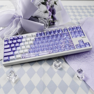 Tuyết núi mận tím gradient tím trong suốt Bàn Phím Cơ khí Keycaps 150 phím tùy chỉnh PBT + PC Cherry hồ sơ - Product Image 2