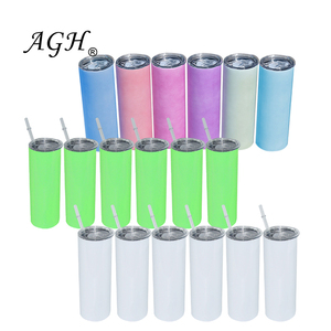 Miễn phí vận chuyển USA kho 20oz UV thay đổi thẳng Tumblers thép không gỉ thăng hoa trống phát sáng trong bóng tối + UV thay đổi màu sắc - Product Image 1