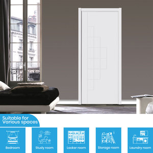 Porte intérieure résidentielle en bois massif de style victorien B1011, certifiée insonorisée et anti-poussière pour salon - Product Image 5