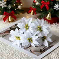 Enkelvoudige stam Kerst Poinsettia DIY krans guirlande boomdecoratie voor thuis hotel feestdagen groothandel
