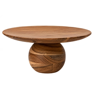 Base para Pastel de Madera de Acacia, Base Plana, Pedestal de Madera Hecho a Mano, Plato para Servir Pasteles, Postres, Frutas y Decoración de Mesa - Product Image 1