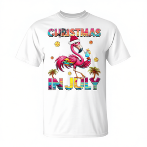 T-shirt pour femmes Christmas In July Flamingo Beach Summer Hawaii - Product Image 2
