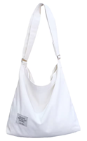 Sac de rangement en toile réutilisable en coton durable avec impression de logo personnalisé promotionnel avec longue poignée