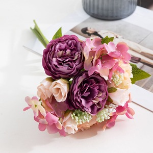 Fleurs artificielles <span class=keywords><strong>de</strong></span> mariage, <span class=keywords><strong>bouquet</strong></span> <span class=keywords><strong>de</strong></span> <span class=keywords><strong>mariée</strong></span> haut <span class=keywords><strong>de</strong></span> gamme, rose, <span class=keywords><strong>pivoine</strong></span>, hortensia pour la cérémonie <span class=keywords><strong>de</strong></span> mariage, la fête, la décoration d'événements - Product Image 2