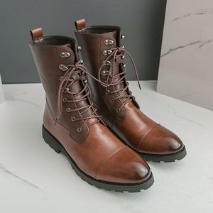 Bottes de Travail Rétro en PU à Bout Épais pour Couples, Style Western Cowboy, Collection Automne-Hiver 2025 – Modèle Unisexe pour Hommes et Femmes - Product Image 2