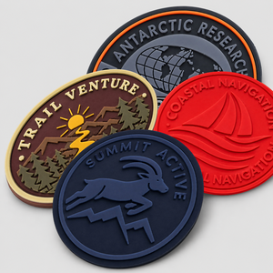 Patch PVC 3D personnalisé imperméable, badge d'aventure <span class=keywords><strong>en</strong></span> <span class=keywords><strong>relief</strong></span> multicouche avec support auto-agrippant haute résistance AWELLS - Product Image 1