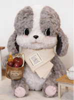 Peluche personnalisée Little Gogo Puppy avec écharpe tricotée, chien en peluche doux