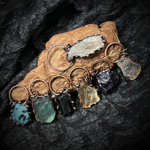 Pendentif Quartz Aura Naturel Plaqué Or Grande Pierre Point Bar Druzy Améthyste Designs Cristaux Bruts Pierres Précieuses Pendentifs de Mode Charmes - Product Image 3