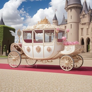 Carruaje de Boda de Lujo Estilo Princesa 2025, Carruaje Real Dorado, Carro de Caballos Europeo - Product Image 6