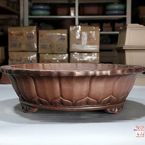 <span class=keywords><strong>Pot</strong></span> à fleurs en argile violette de Yixing - Entièrement fait main, antique, en forme de losange, pour plantes aquatiques anciennes et bonsaïs - Product Image 5