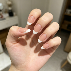 <span class=keywords><strong>Uñas</strong></span> Postizas Francesas YZ 86, <span class=keywords><strong>Uñas</strong></span> Acrílicas de Color <span class=keywords><strong>Nude</strong></span> Medio Almendrado, Puntas de <span class=keywords><strong>Uñas</strong></span> Acrílicas Blancas Clásicas con Acabado Brillante - Product Image 5