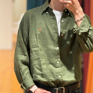 <span class=keywords><strong>Camicia</strong></span> Vintage RL Raff Logo Primavera/Autunno in <span class=keywords><strong>Lino</strong></span>/Cotone da <span class=keywords><strong>Uomo</strong></span> con Cerniera e Design Ricamato, Protezione Solare, Anti-Pilling, ODM - Product Image 4