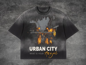 Tシャツ広州アパレルクロップドメンズTシャツ2026春Sumer Sun FadedビンテージDTGスクリーンプリント洗濯カスタムロゴTシャツ - Product Image 4