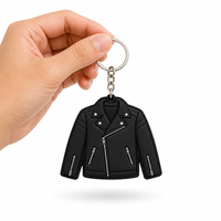 Llavero de PVC Blando Plano 2D Personalizado con Forma de Abrigo, Venta al por Mayor, Llavero de Goma Duradero para Hombre y Mujer, Regalo Promocional OEM